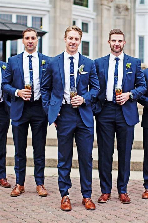 navy blue groomsmen suit